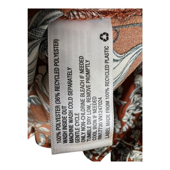 La Ligne Floral Long Sleeve Button-Up Blouse Shirt Brown Womens Size S Boho Chic - Picture 7 of 7